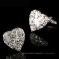 Romantic Hollow Heart Shape Cufflinks Silver Plated Wedding Party Gifts Shirts Cufflinks